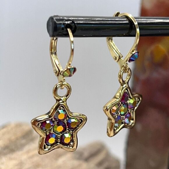 KIRKS FOLLY FREEDOM STAR DANGLE EARRINGS - Picture 5 of 8